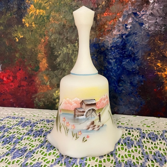 Fenton Other - VTG Hand-painted by D Frederick Fenton Custard Glass Bell